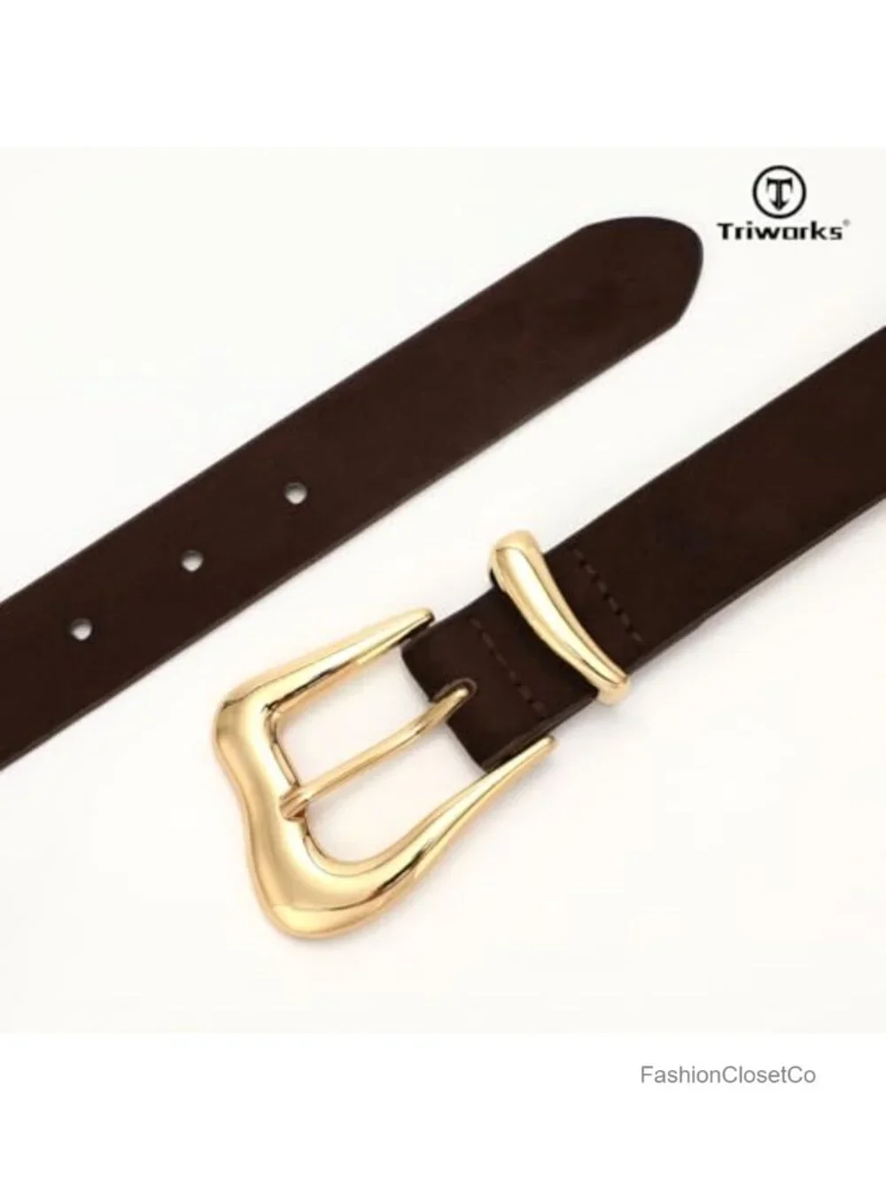Women Faux Leather Belt with Gold Buckle Fashion Waist Belt for Jeans Pants